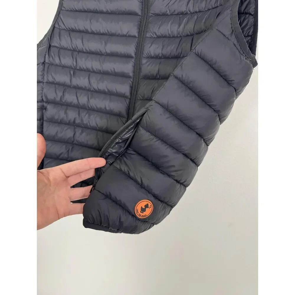 Save The Duck Puffer Vest Mens XL Black Ultra Light Quilted Padded Gilet